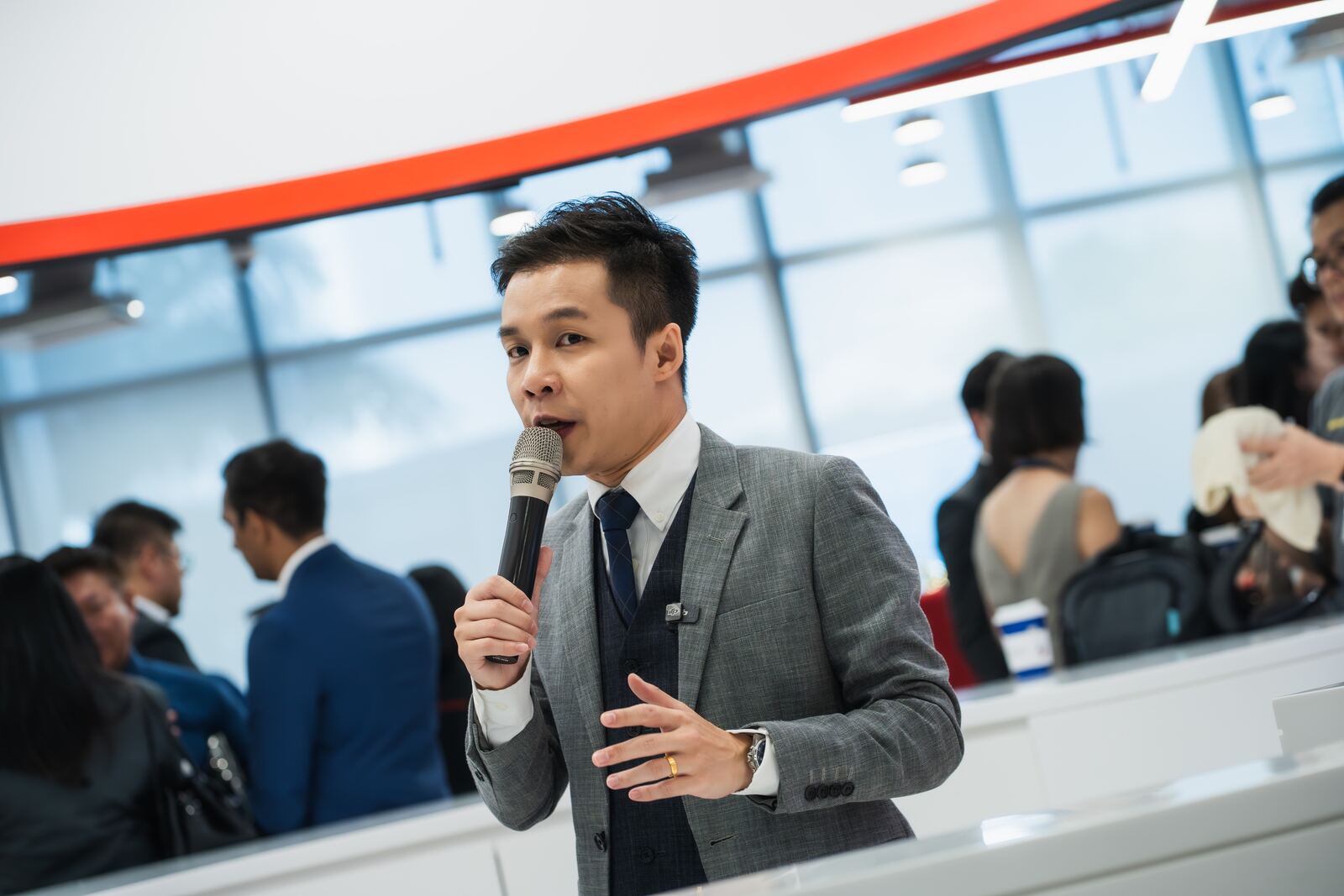 JC Cheah hosting a product launch event